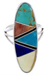 Sterling Silver Southwest Multicolor Ring Size 6-3/4 YX33772